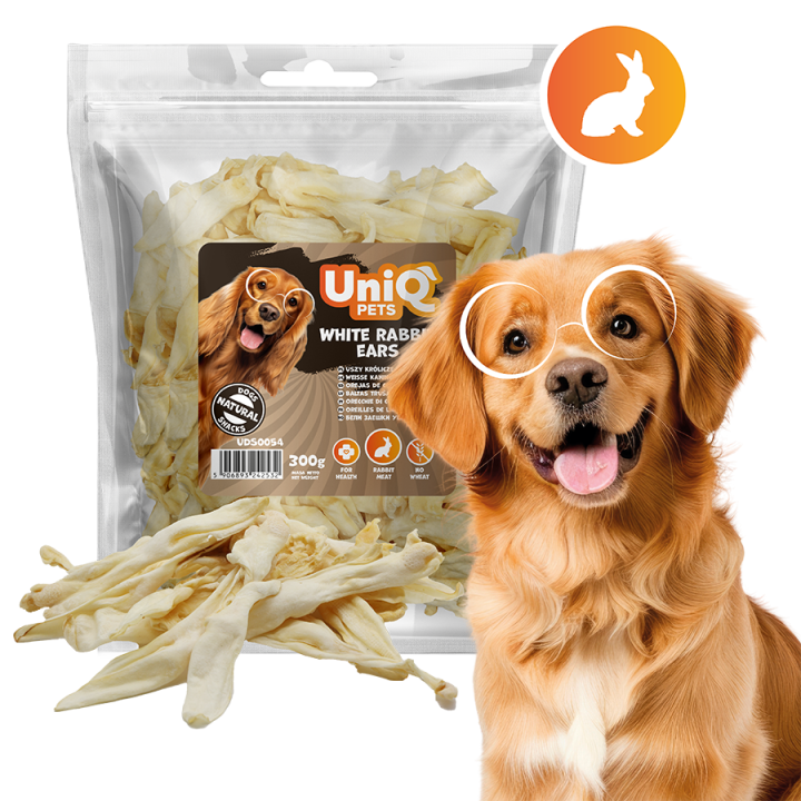 Uszy królicze naturalne przysmaki dla psa gryzak 300g UNIQ PETS