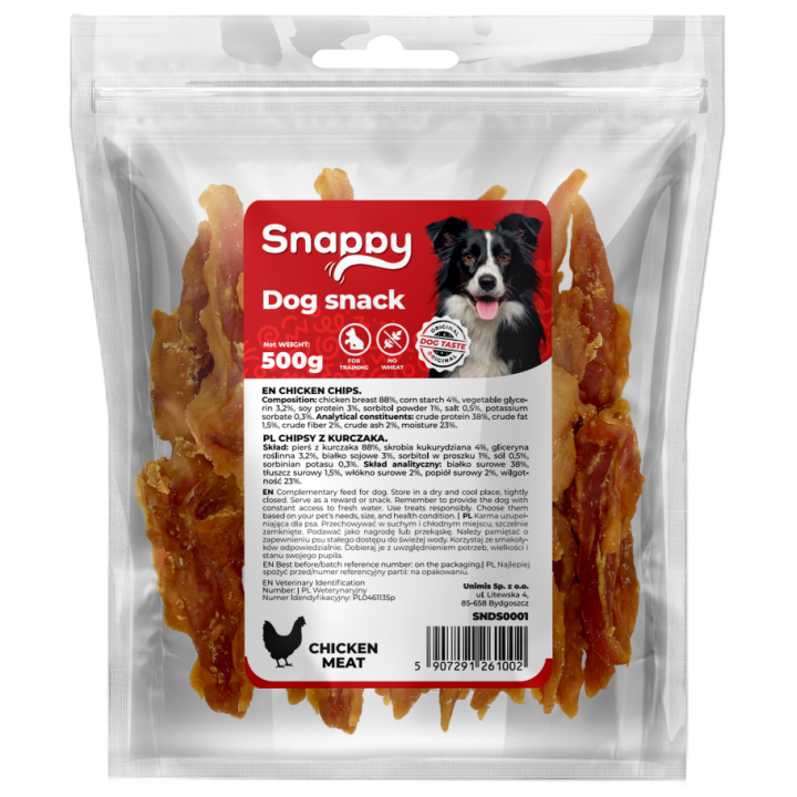 Przysmaki dla psa płatki z kurczaka 500g - naturalny przysmak z kurczaka SNAPPY