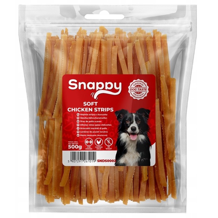 Miekkie paski z kurczaka dla psa - przysmak filet kurczaka 500g SNAPPY