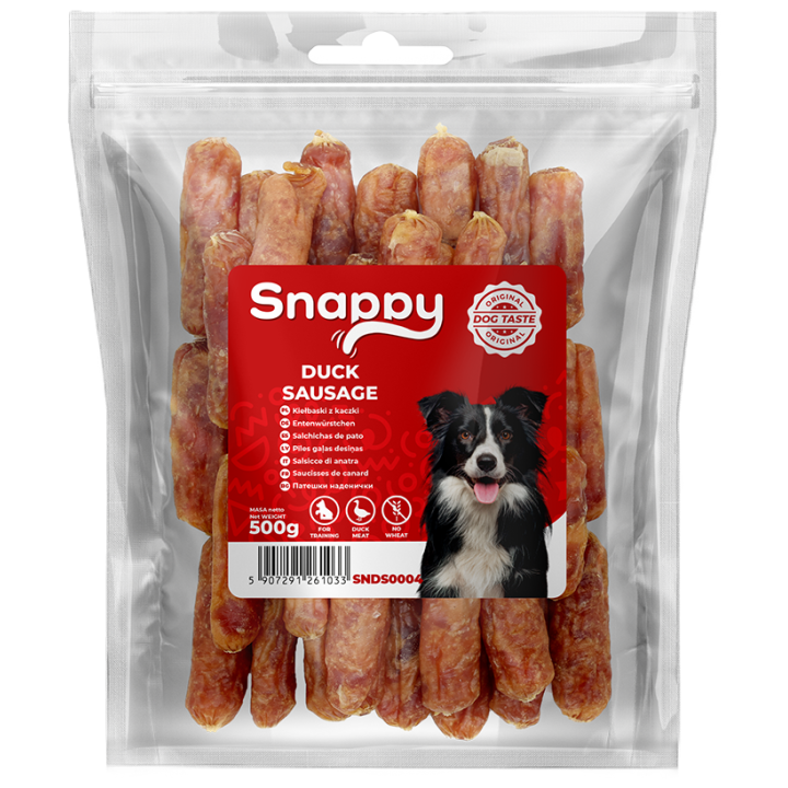 Kielbaski z kaczki dla psa - zdrowy przysmak 500g SNAPPY