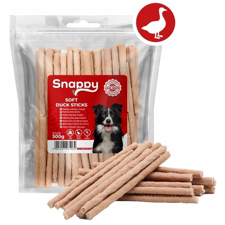 Pałeczki z kaczki dla psa - miękki przysmak dla psa 500g SNAPPY