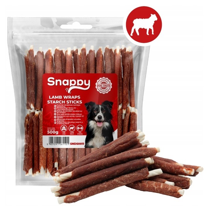 Pałeczki owinięte jagnięcina - smaczki dla psa 500g SNAPPY