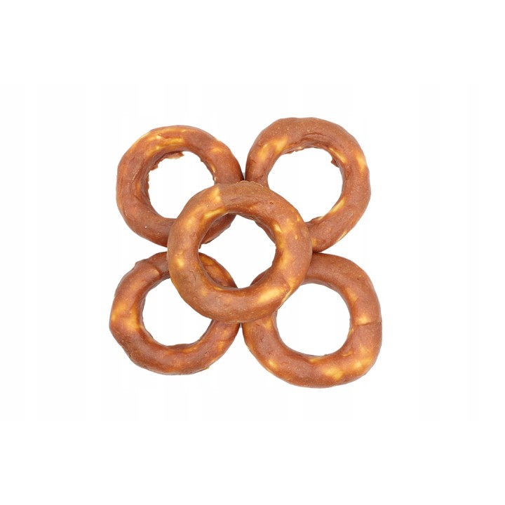UNIQ PETS przysmaki dla psa 500g ring ze skóry wołowej z kaczką 12cm