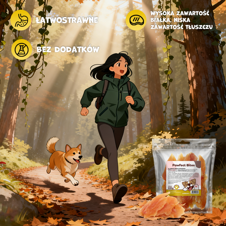 PAWFECT BITES przysmaki dla psa miękka pierś z kurczaka 500g
