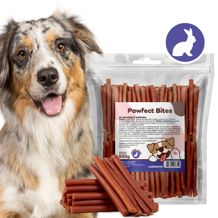 PAWFECT BITES przysmaki dla psa paluszki z królika 500g
