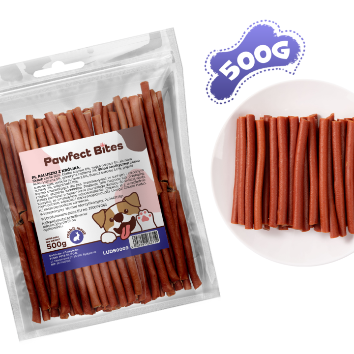 PAWFECT BITES przysmaki dla psa paluszki z królika 500g