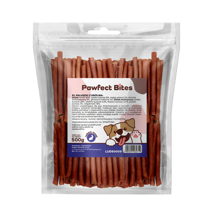 PAWFECT BITES przysmaki dla psa paluszki z królika 500g