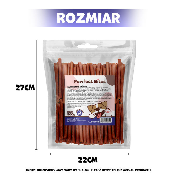 PAWFECT BITES przysmaki dla psa paluszki z królika 500g