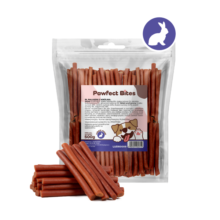 PAWFECT BITES przysmaki dla psa paluszki z królika 500g