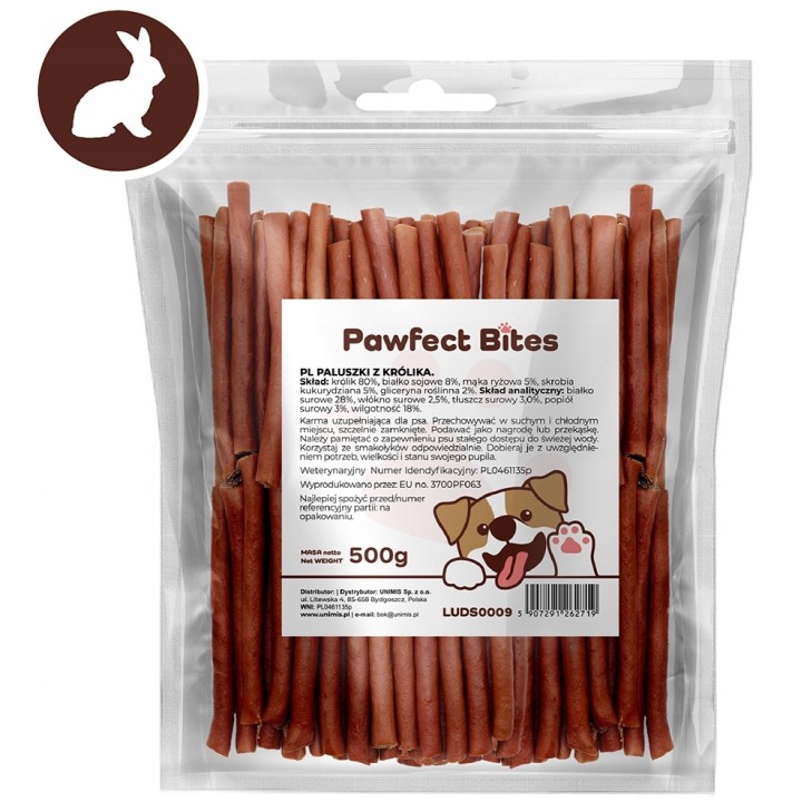 PAWFECT BITES przysmaki dla psa paluszki z królika 500g