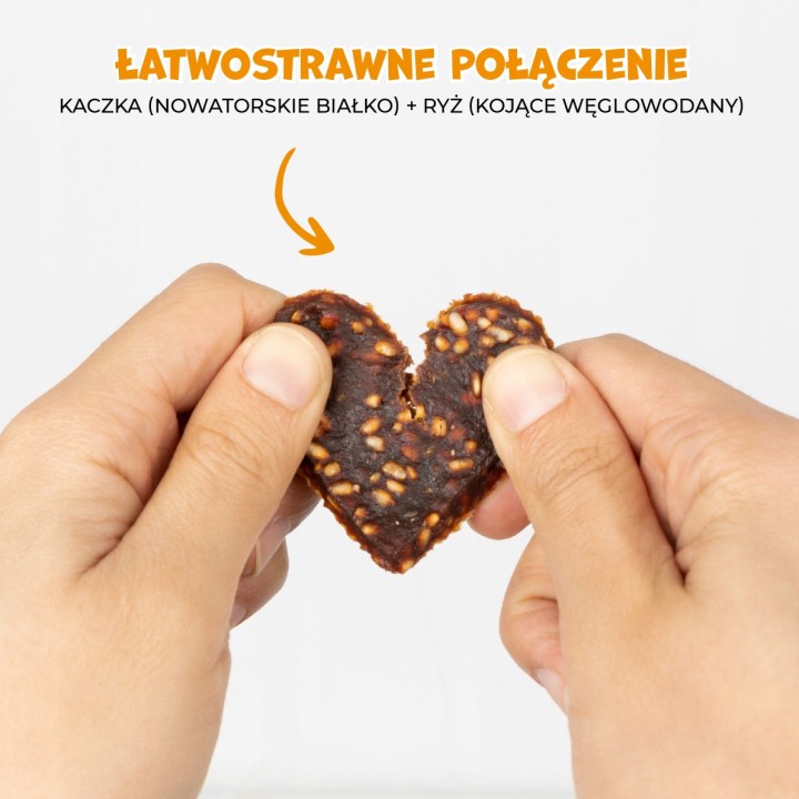 PAWFECT BITES przysmaki dla psa serduszka z kaczką i ryżem 500g