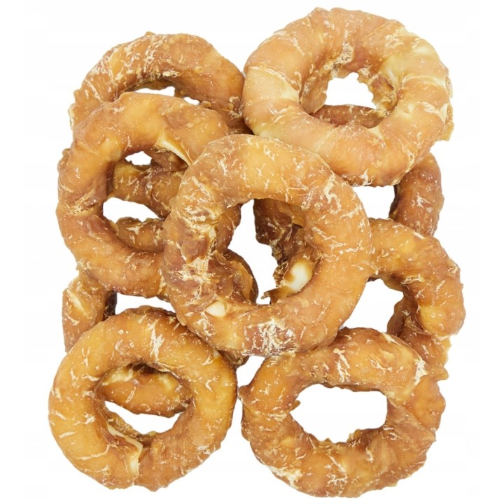 PAWFECT BITES Miękkie krążki ze skóry wołowej z kurczakiem - Donut dla psa 500g