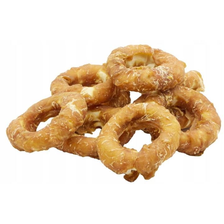 PAWFECT BITES Miękkie krążki ze skóry wołowej z kurczakiem - Donut dla psa 500g