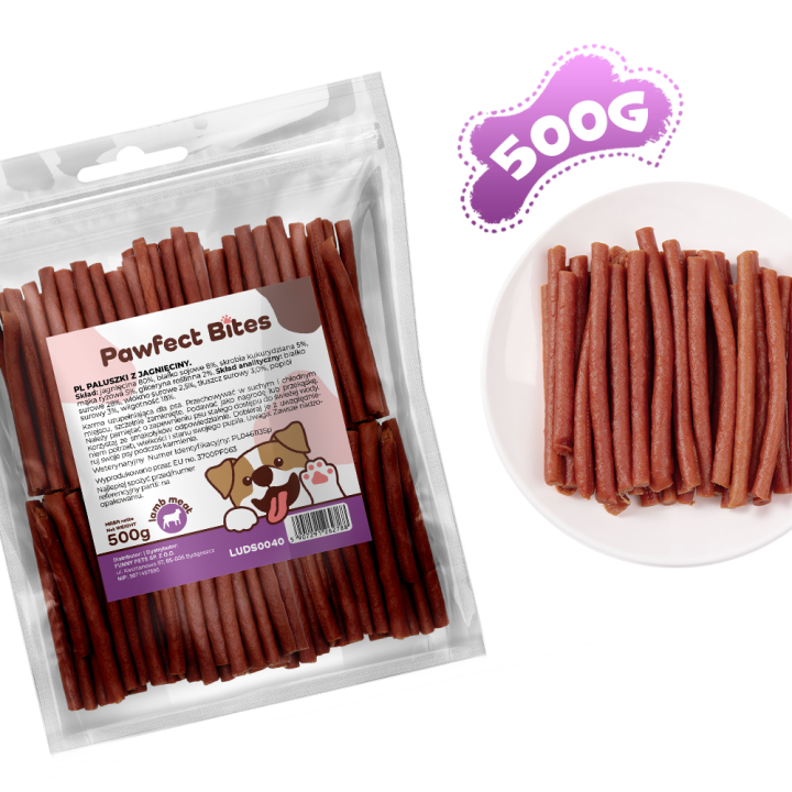 PAWFECT BITES przysmaki dla psa paluszki z jagnięciny 500g