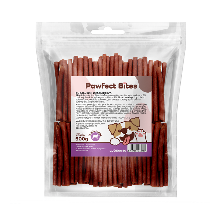 PAWFECT BITES przysmaki dla psa paluszki z jagnięciny 500g