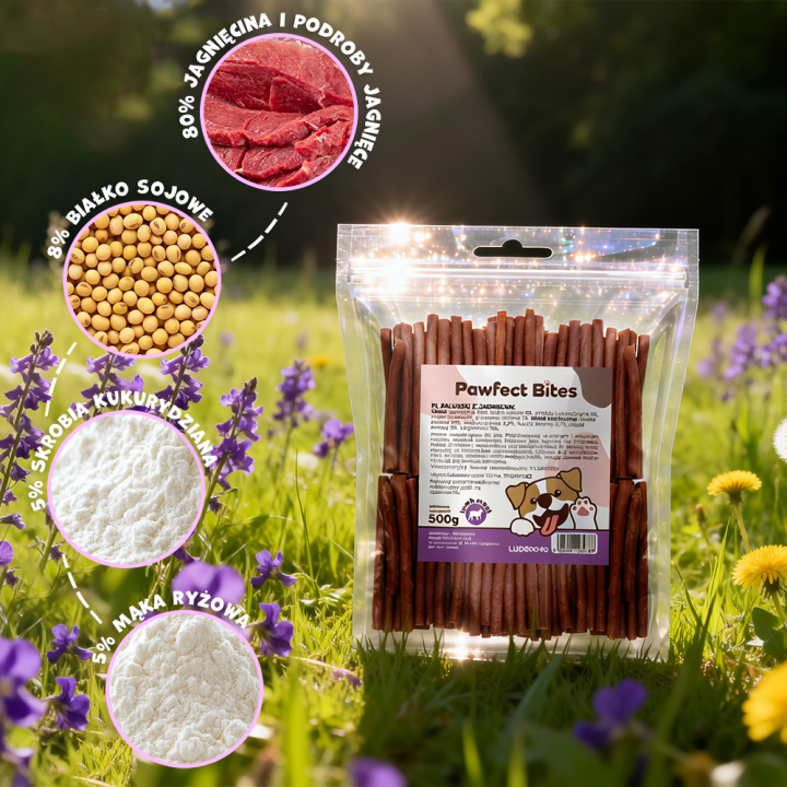 PAWFECT BITES przysmaki dla psa paluszki z jagnięciny 500g