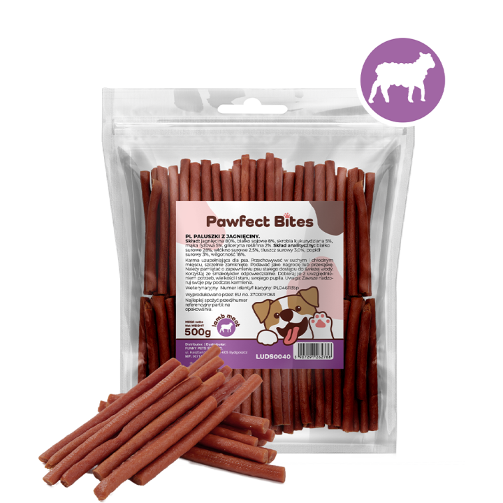 PAWFECT BITES przysmaki dla psa paluszki z jagnięciny 500g