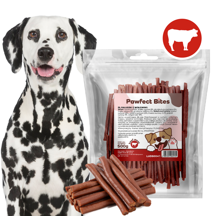 PAWFECT BITES przysmaki dla psa paluszki z wołowiny 500g