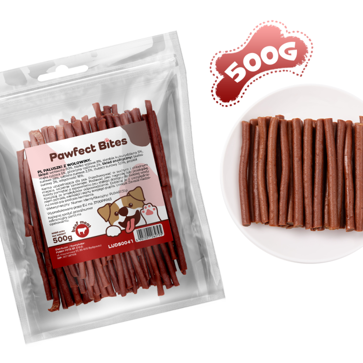 PAWFECT BITES przysmaki dla psa paluszki z wołowiny 500g