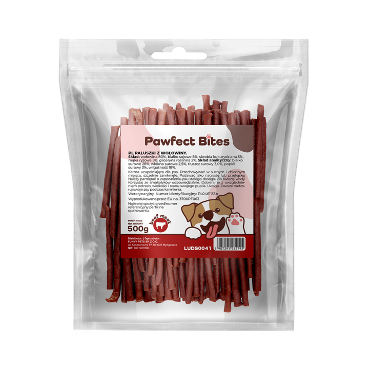 PAWFECT BITES przysmaki dla psa paluszki z wołowiny 500g