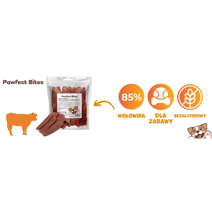 PAWFECT BITES przysmaki dla psa Filet z wołowiny 500g