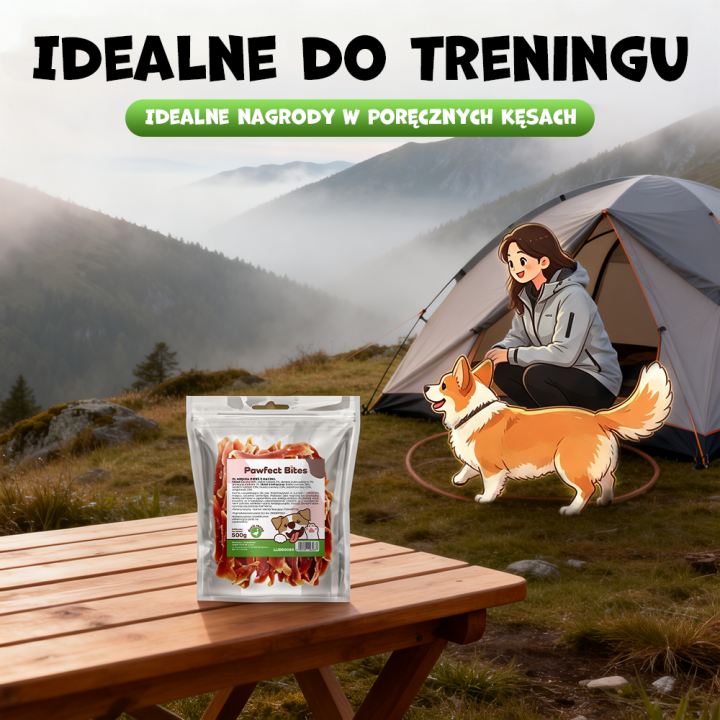 PAWFECT BITES smakołyk dla psa miękka piers z kaczki 500g