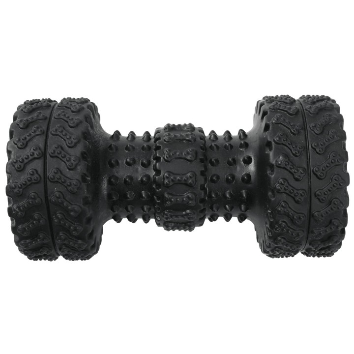 UNIQ PETS zabawka dla psa hantel z oponami z piszczałką 15cm