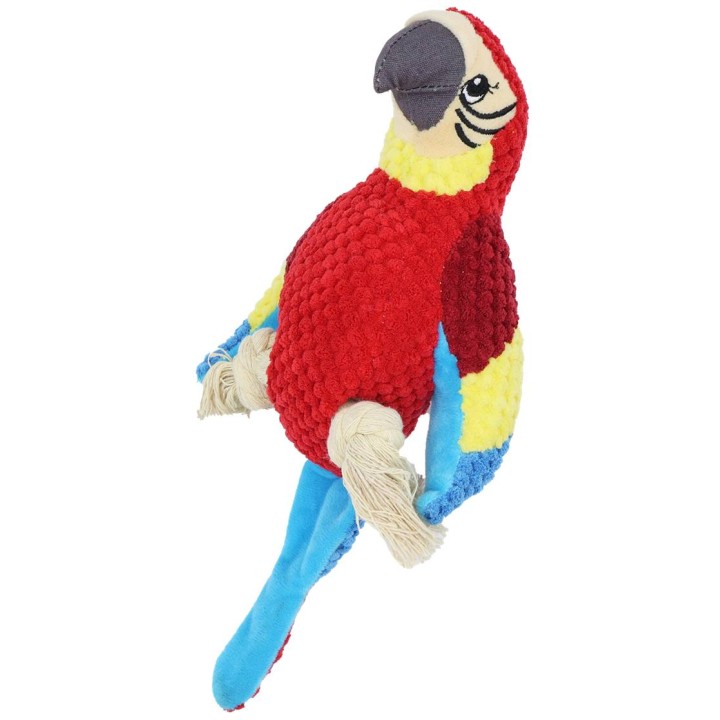 UNIQ PETS zabawka dla psa duża papuga z węzłami i piszczałką 16x10x30cm