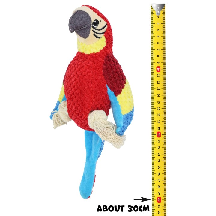 UNIQ PETS zabawka dla psa duża papuga z węzłami i piszczałką 16x10x30cm