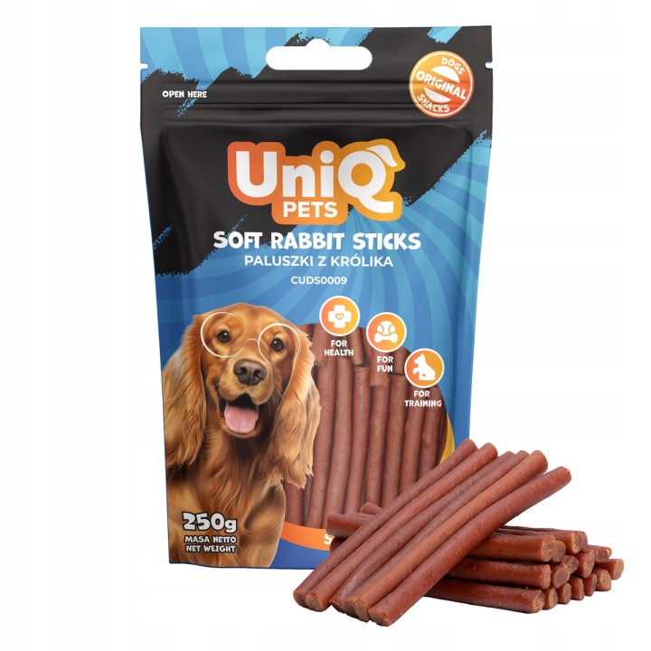 Paluszki z królika dla psa 250g Uniq Pets