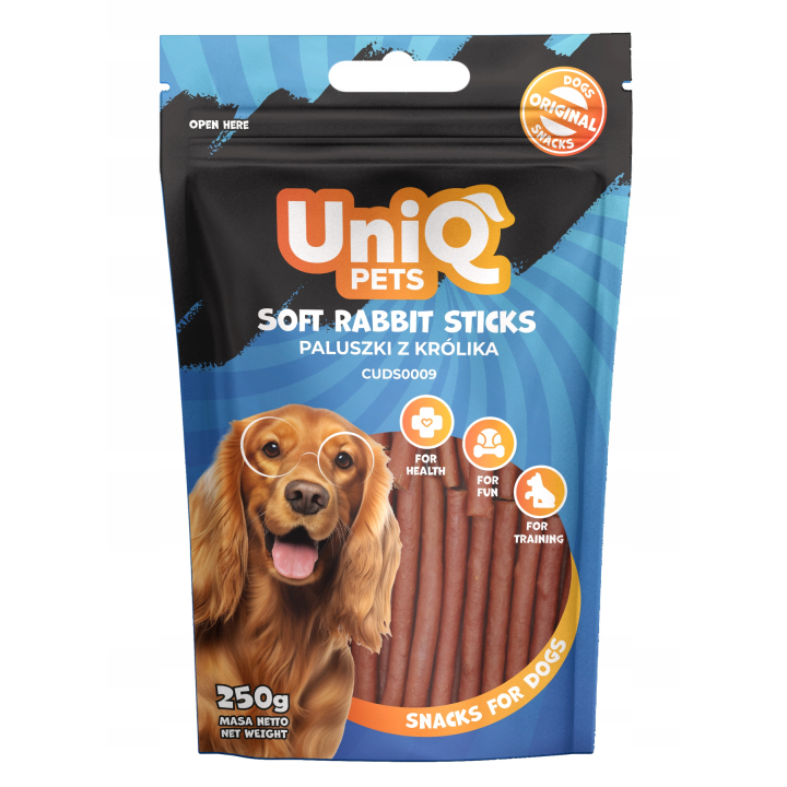 Paluszki z królika dla psa 250g Uniq Pets
