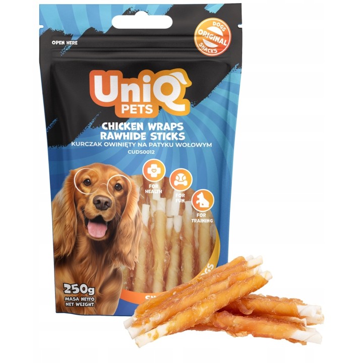 Pałeczki dla psa kurczak z wołowiną 250g Uniq Pets