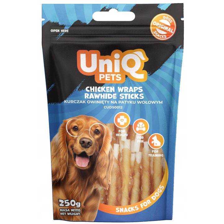 Pałeczki dla psa kurczak z wołowiną 250g Uniq Pets