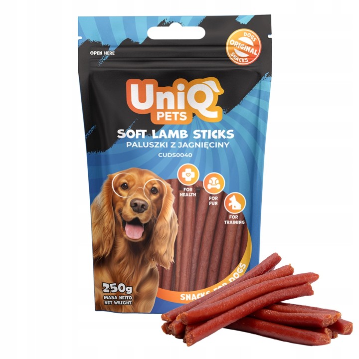 Paluszki dla psa z jagnięciny 250g Uniq Pets