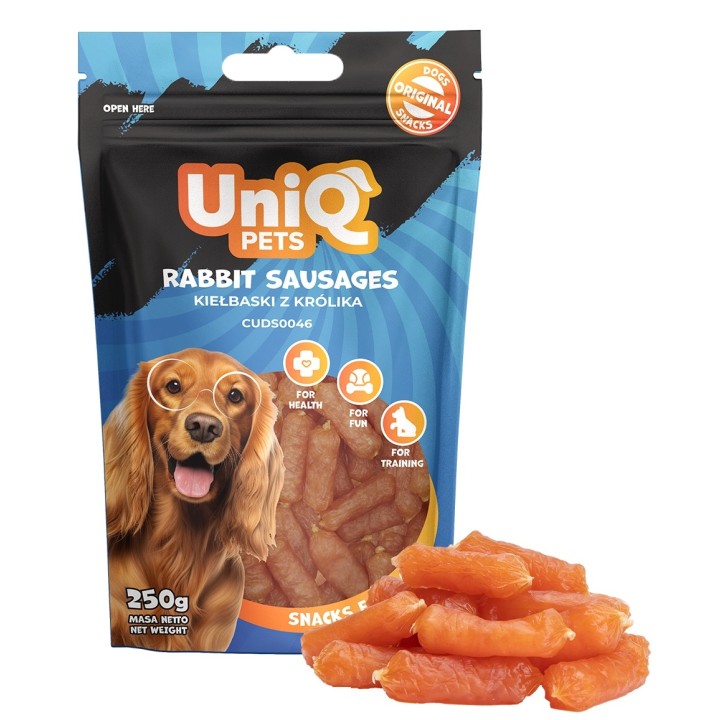 Kiełbaski dla psa z królika 250g Uniq Pets