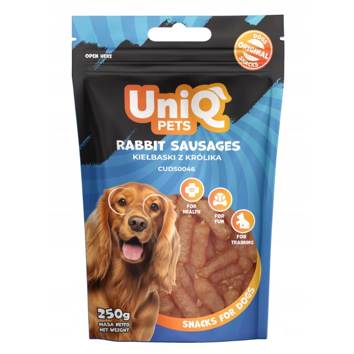 Kiełbaski dla psa z królika 250g Uniq Pets
