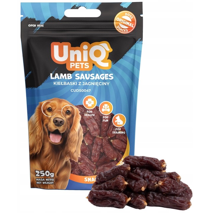 Kiełbaski dla psa z jagnięciny 250g Uniq Pets