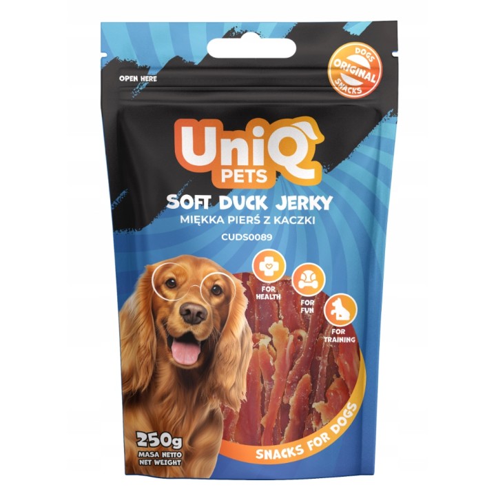 Pierś z kaczki dla psa naturalne przysmaki dla psa 250g Uniq Pets