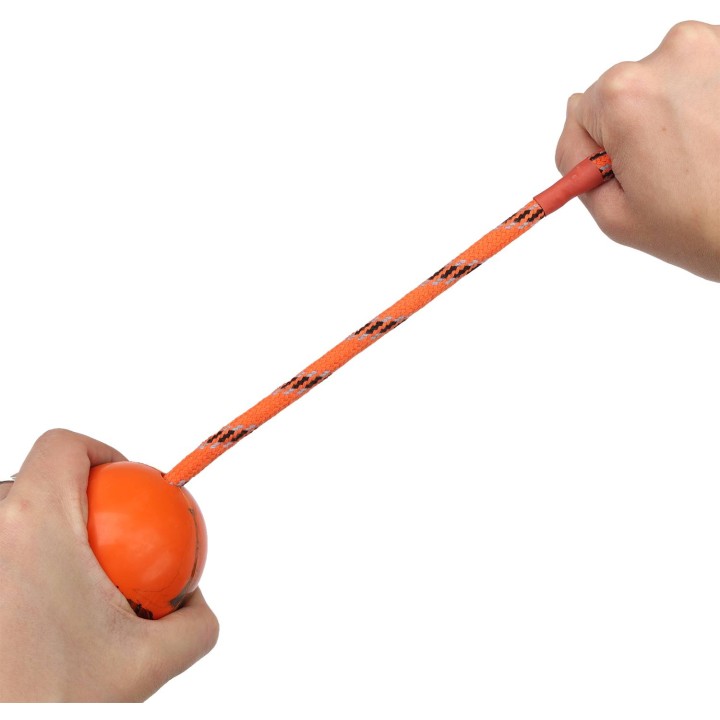 UNIQ PETS zabawka dla psa gumowa twarda piłka na sznurze o zapachu wanilii 30cm