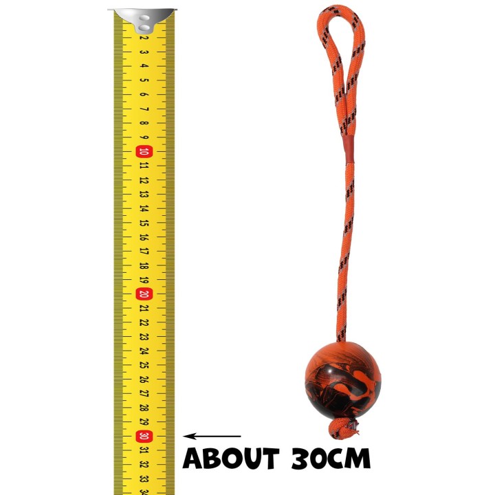 UNIQ PETS zabawka dla psa gumowa twarda piłka na sznurze o zapachu wanilii 30cm