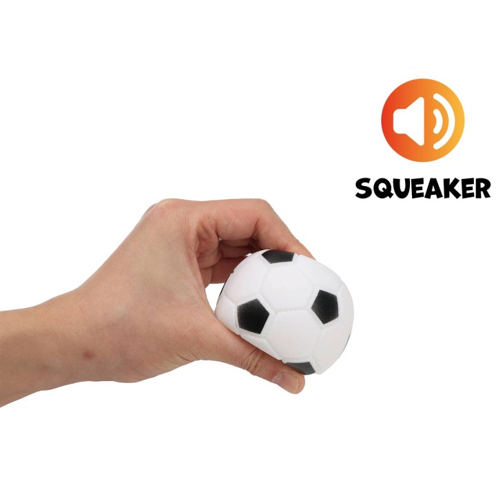 UNIQ PETS zabawka dla psa winylowa piłka soccer z piszczałką 9cm