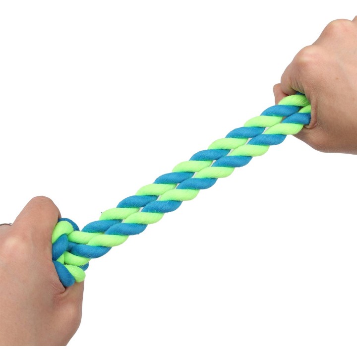 UNIQ PETS zabawka dla psa gumowa piłka dental na sznurku z supłami o zapachu mięty 30cm