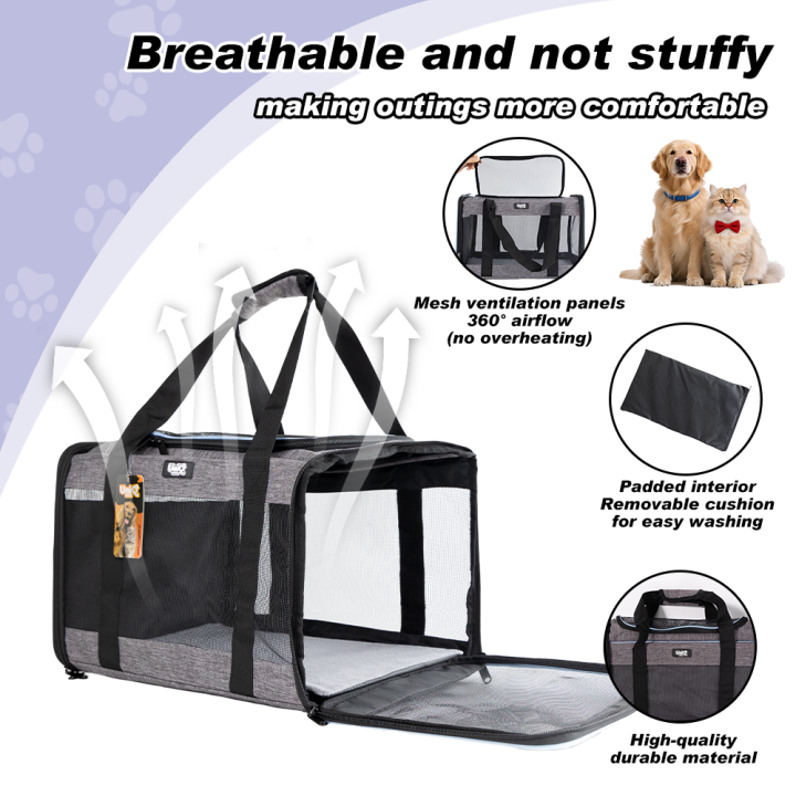 UNIQ PETS transporter dla zwierząt szary ROYALTOUR 45x30x30