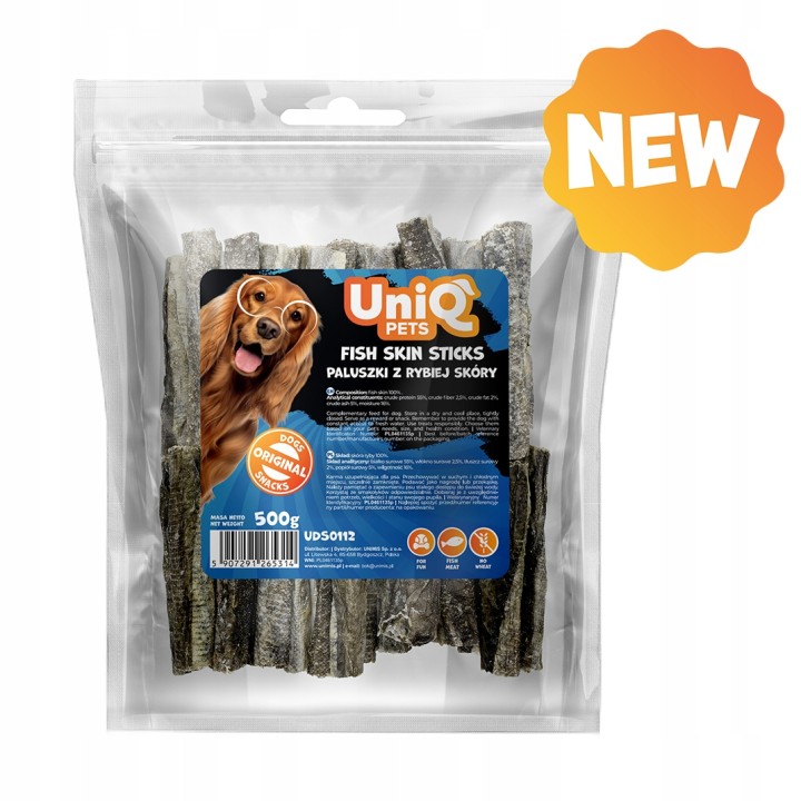 UNIQ PETS PRZYSMAKI DLA PSA VEGGIE & SEA 500g paluchy z rybiej skóry