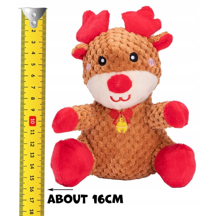 UNIQ PETS PLUSZOWA ZABAWKA DLA PSA SQUEAKIES Przytulanka z czerwonym nosem z piszczałką 16x13x20cm