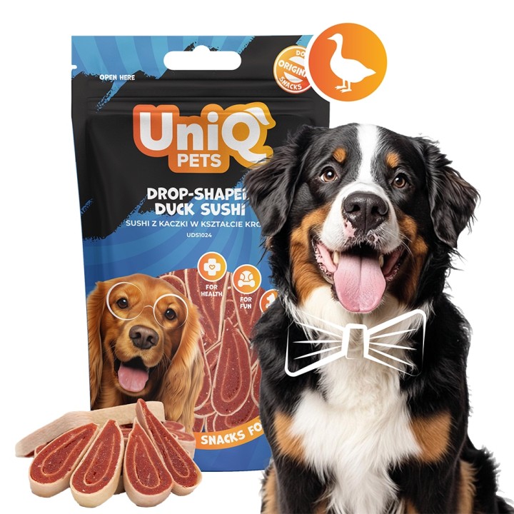 UNIQ PETS PRZYSMAKI DLA PSA WAGGI 80g sushi z kaczki w kształcie kropli