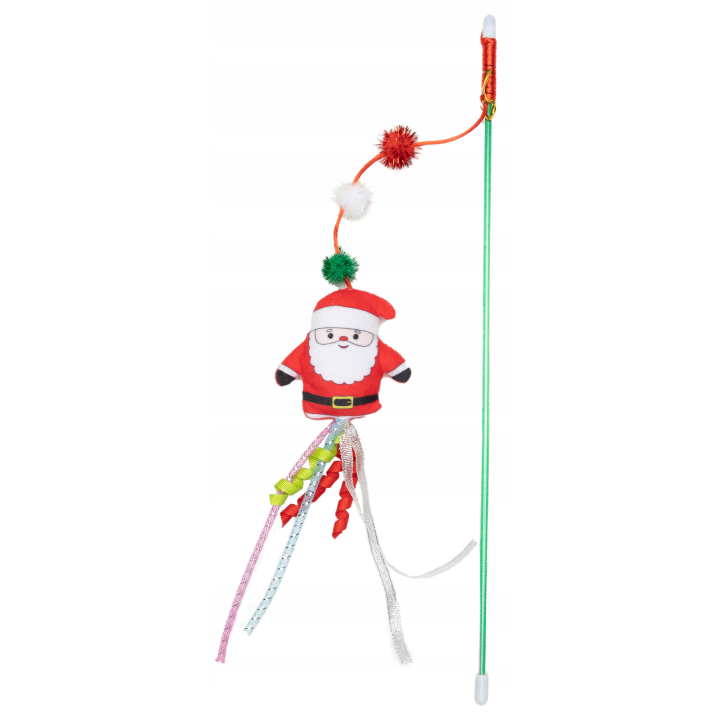 UNIQ PETS Plastikowa zabawka dla kota SWISHY świąteczna wędka 40 cm