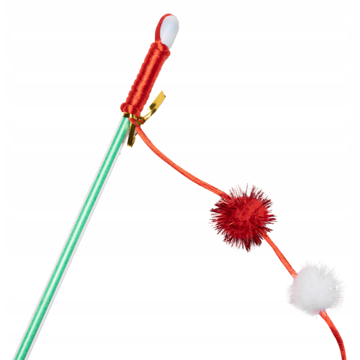 UNIQ PETS Plastikowa zabawka dla kota SWISHY świąteczna wędka 40 cm