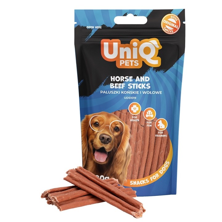 UNIQ PETS PRZYSMAKI DLA PSA WAGGI 80g paluszki z koniną i wołowiną