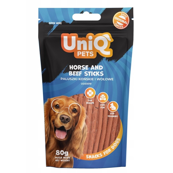 UNIQ PETS PRZYSMAKI DLA PSA WAGGI 80g paluszki z koniną i wołowiną